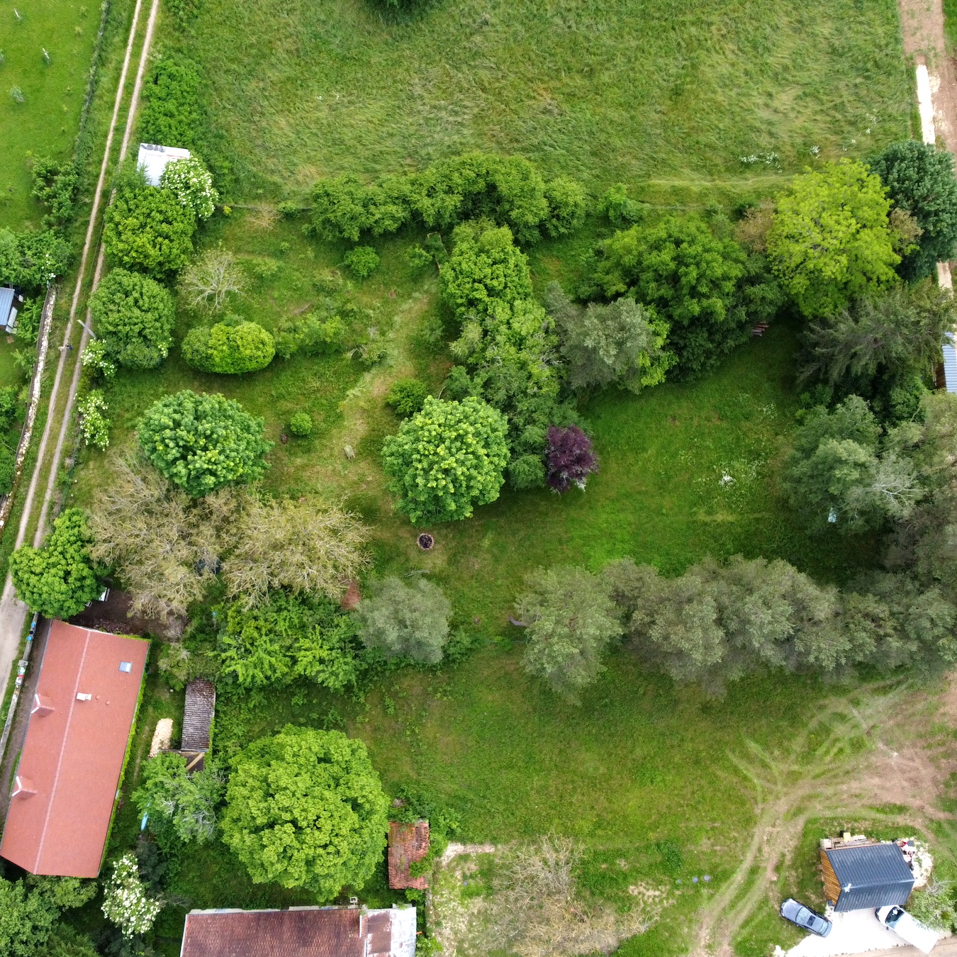 House and garden from the sky